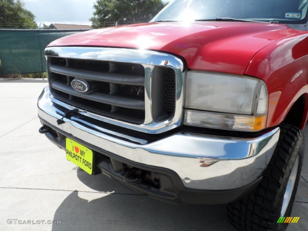 2004 F250 Super Duty XLT Regular Cab 4x4 - Red / Medium Flint photo #13