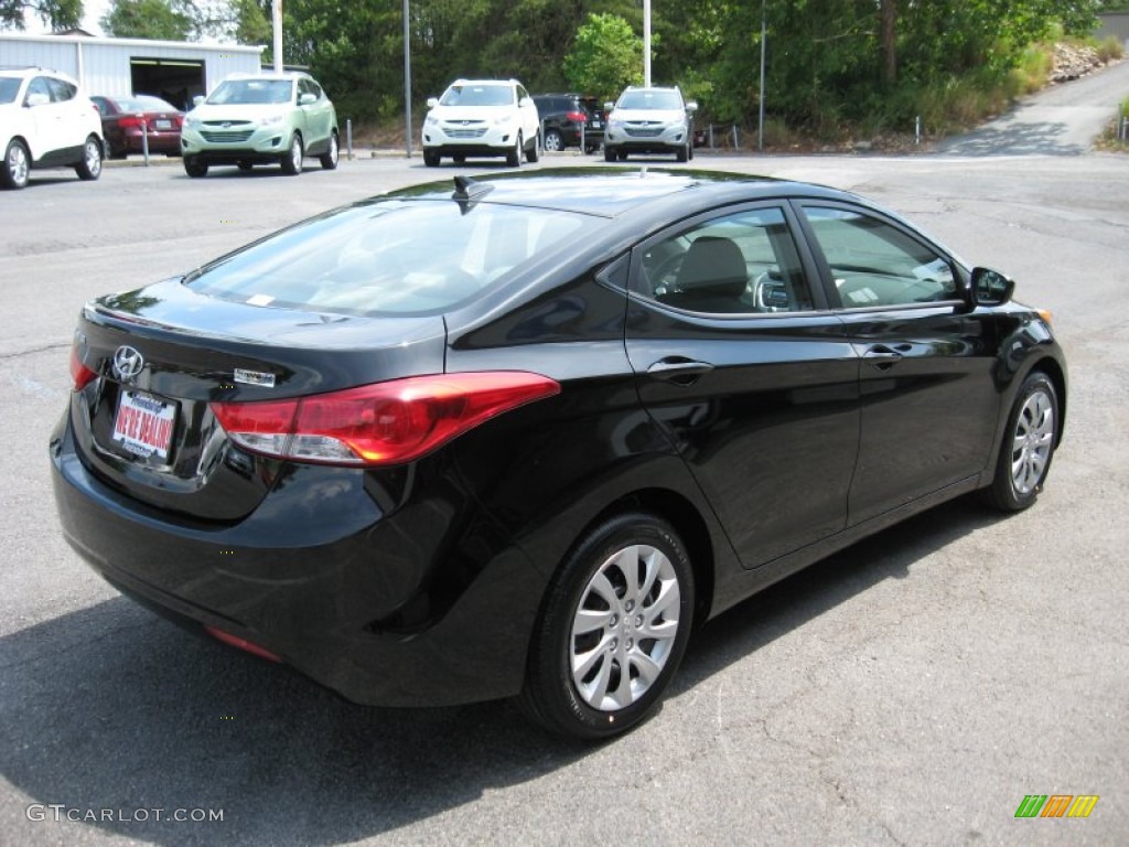 2012 Elantra GLS - Black Noir Pearl / Gray photo #6