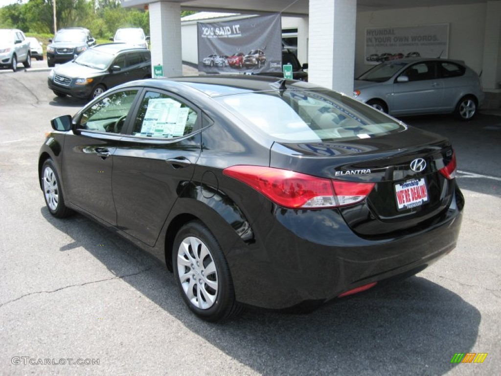 2012 Elantra GLS - Black Noir Pearl / Gray photo #8