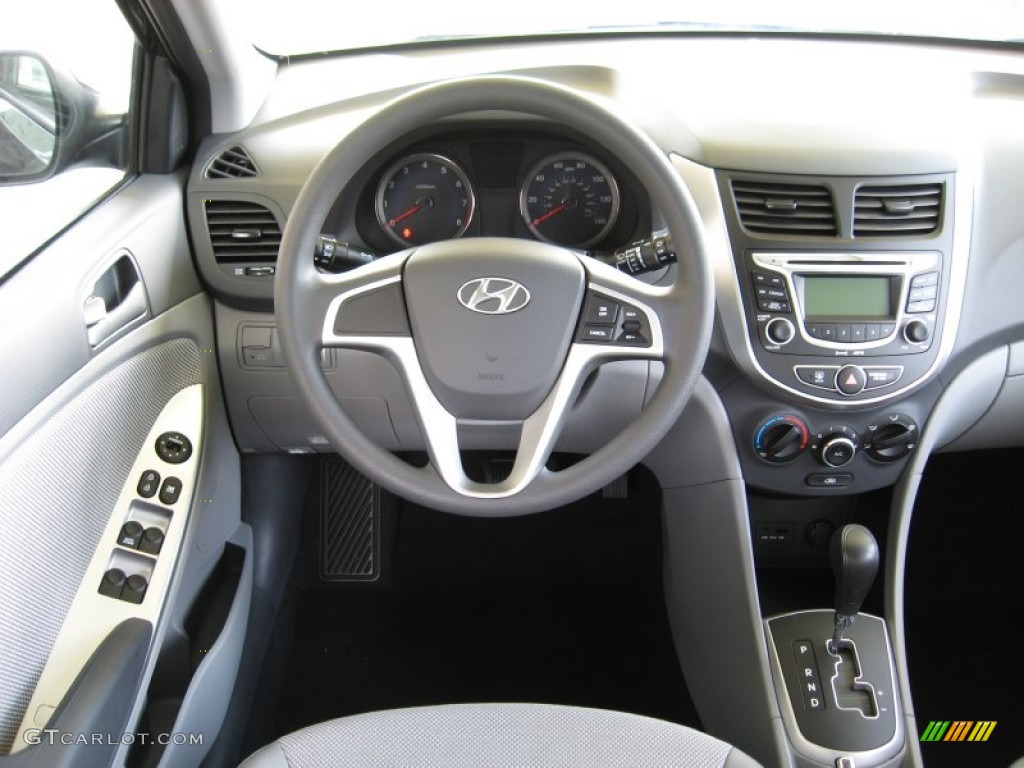2012 Hyundai Accent GS 5 Door Gray Dashboard Photo #52925440