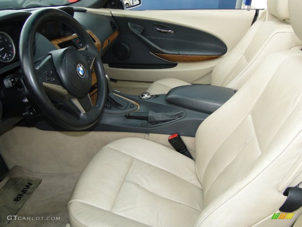 Creme Beige Interior 2004 BMW 6 Series 645i Convertible Photo #52929690
