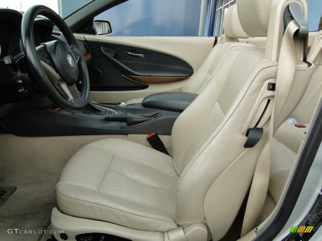 Creme Beige Interior 2004 BMW 6 Series 645i Convertible Photo #52929699