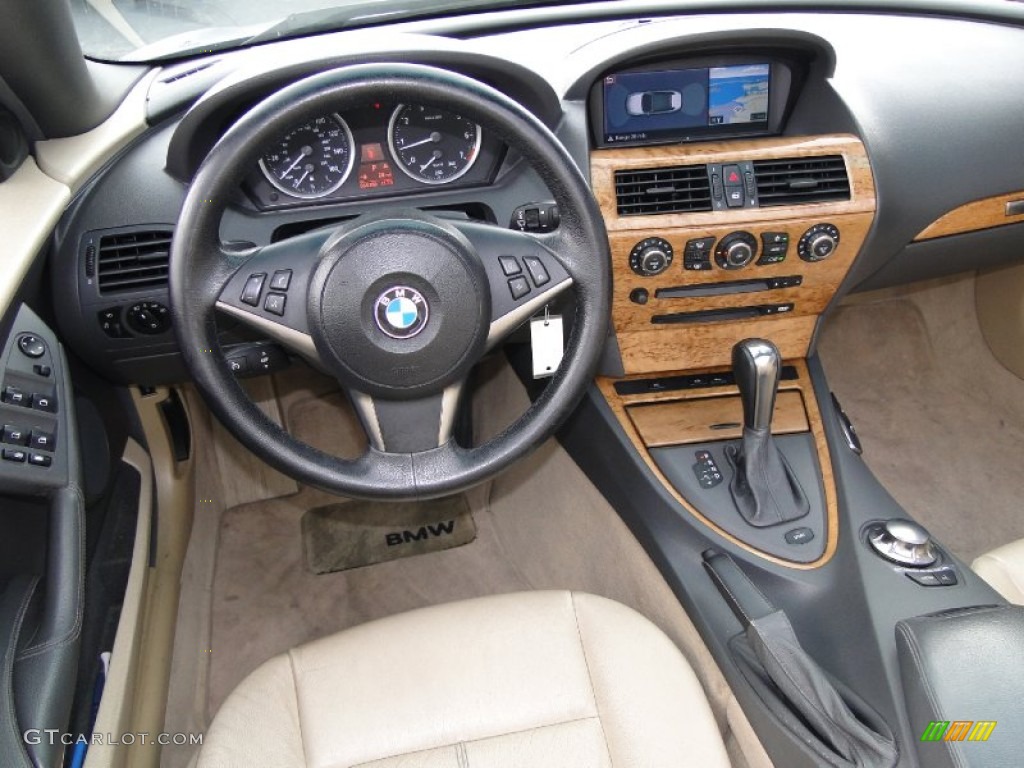 2004 BMW 6 Series 645i Convertible Creme Beige Dashboard Photo #52929723