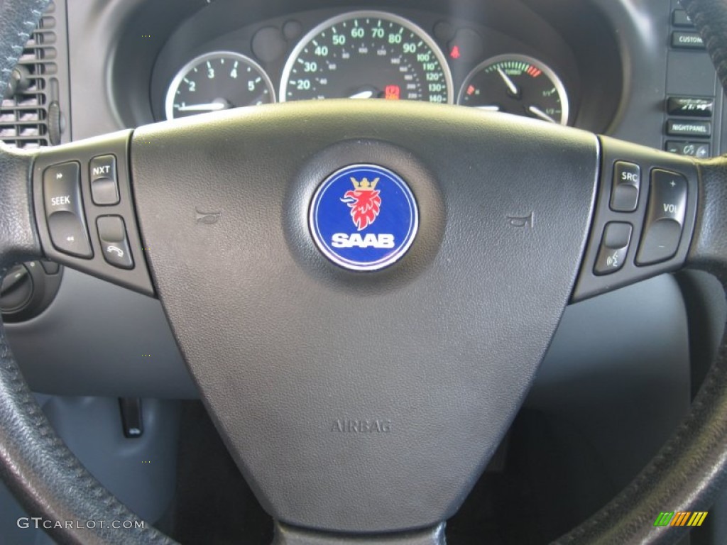 2005 Saab 9-3 Arc Convertible Charcoal Gray Steering Wheel Photo #52930089