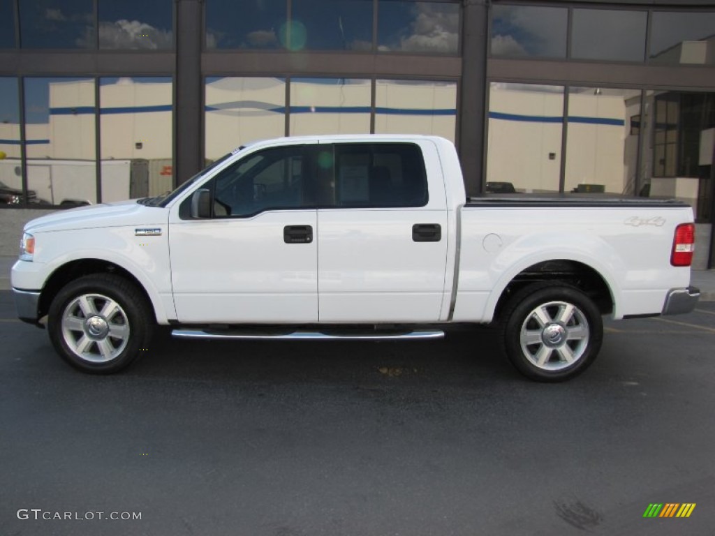 2006 F150 Lariat SuperCrew 4x4 - Oxford White / Black photo #2