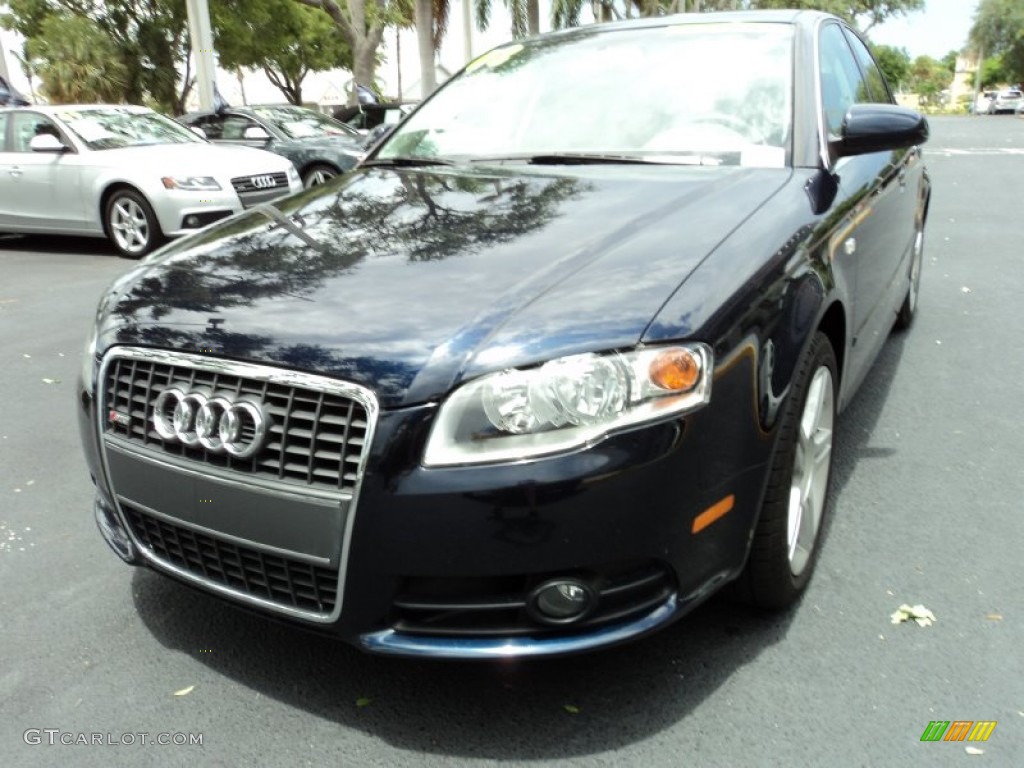 2008 A4 2.0T Sedan - Deep Sea Blue Pearl Effect / Light Gray photo #14