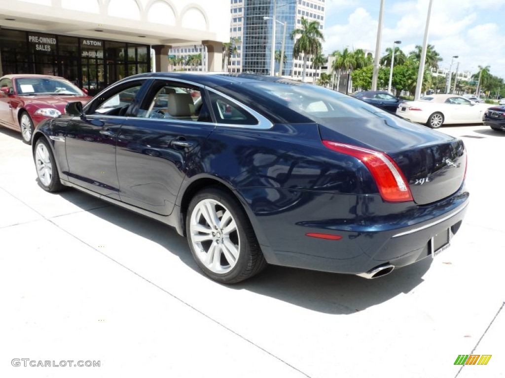 2011 XJ XJL - Indigo Metallic / Parchment/Navy Blue photo #5