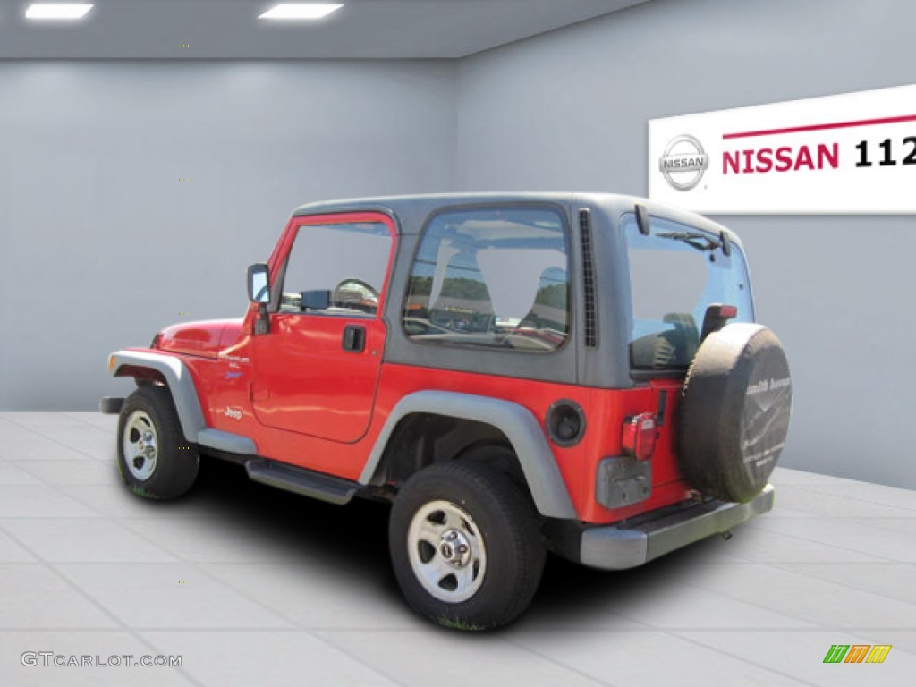 1998 Wrangler Sport 4x4 - Chili Pepper Red Pearl / Gray photo #2