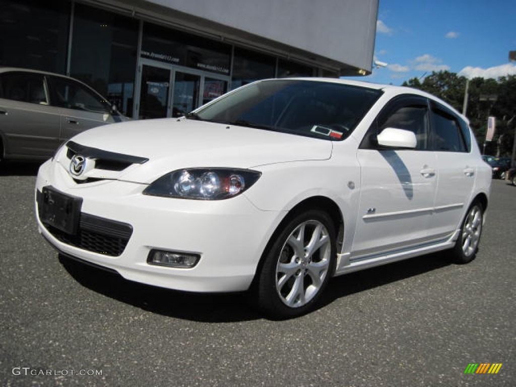 2008 MAZDA3 s Touring Hatchback - Crystal White Pearl Mica / Black photo #1