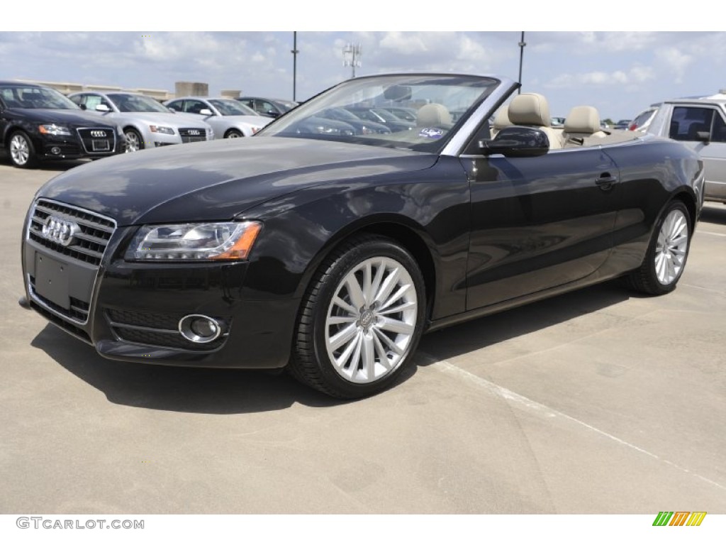 2012 A5 2.0T quattro Cabriolet - Brilliant Black / Cardamom Beige photo #3