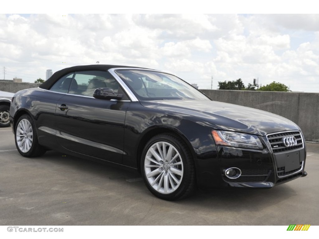 2012 A5 2.0T quattro Cabriolet - Brilliant Black / Cardamom Beige photo #8