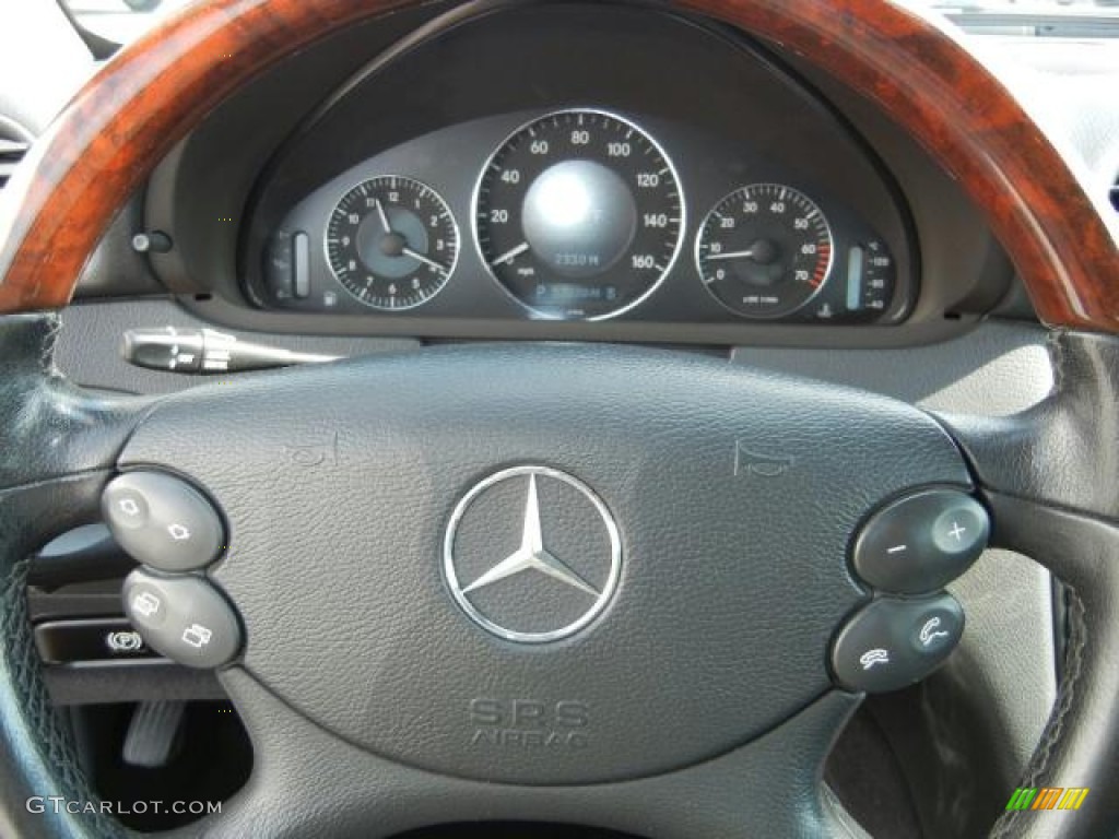 2005 Mercedes-Benz CLK 500 Cabriolet Charcoal Steering Wheel Photo #52948089