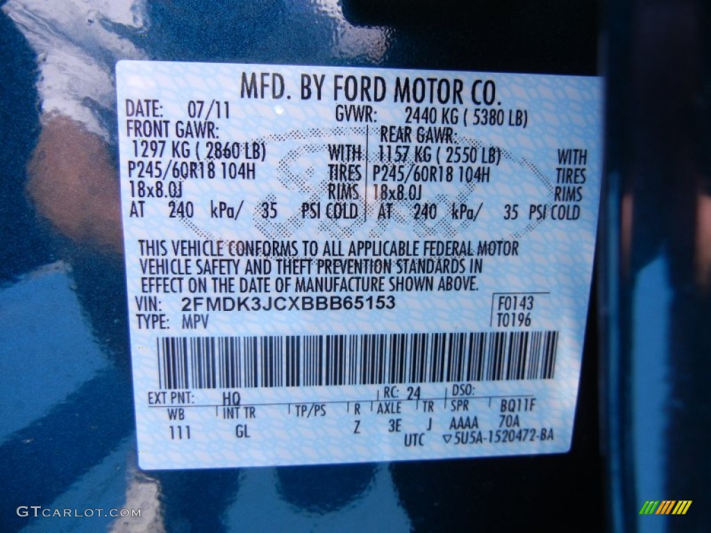 2011 Edge Color Code HQ for Mediterranean Blue Metallic Photo #52953897