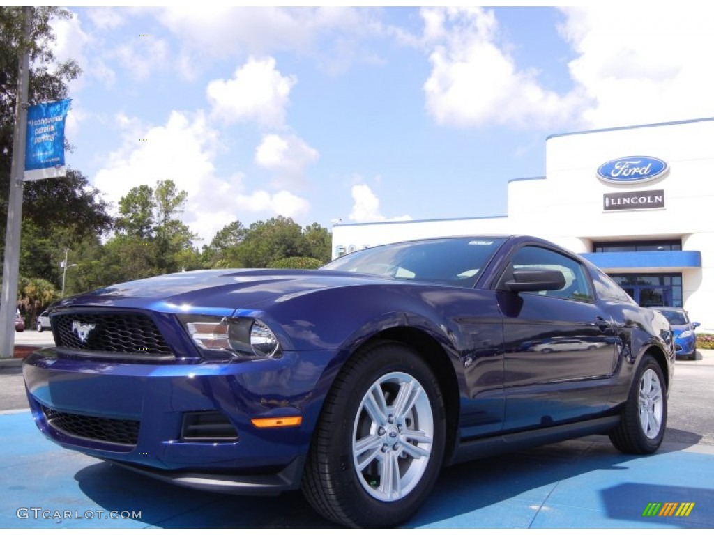 2012 Mustang V6 Premium Coupe - Kona Blue Metallic / Stone photo #1