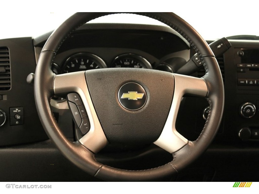 2010 Chevrolet Silverado 1500 LT Crew Cab 4x4 Ebony Steering Wheel Photo #52954590