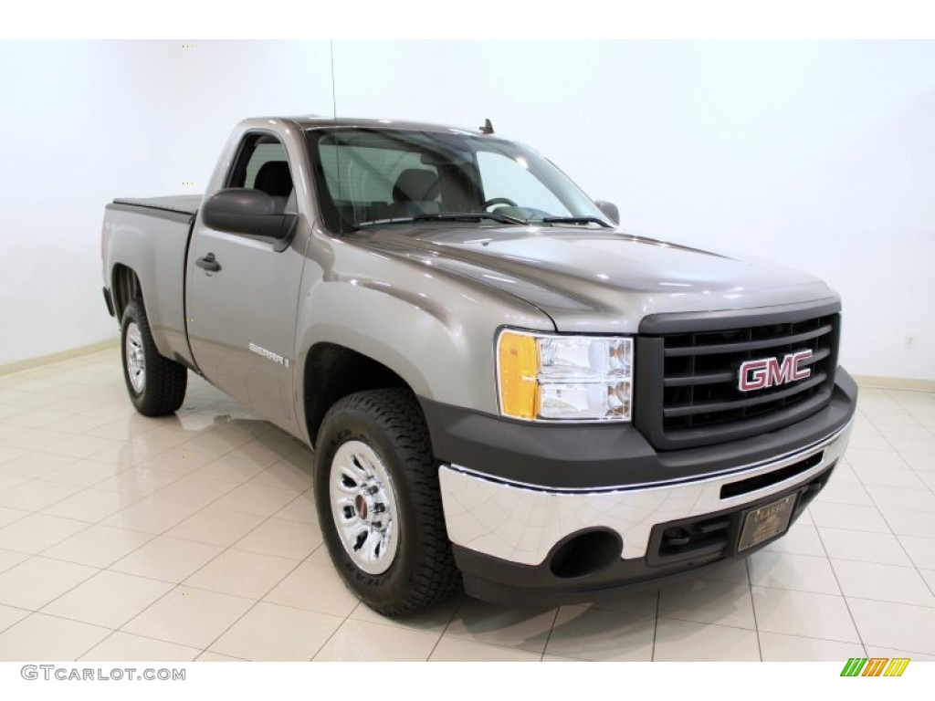 2009 Sierra 1500 Work Truck Regular Cab 4x4 - Steel Gray Metallic / Dark Titanium photo #1