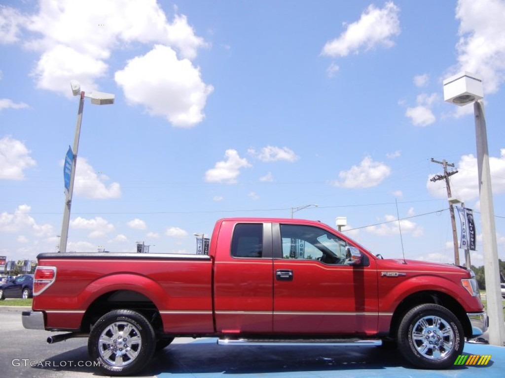 2010 F150 XLT SuperCab - Red Candy Metallic / Medium Stone photo #6