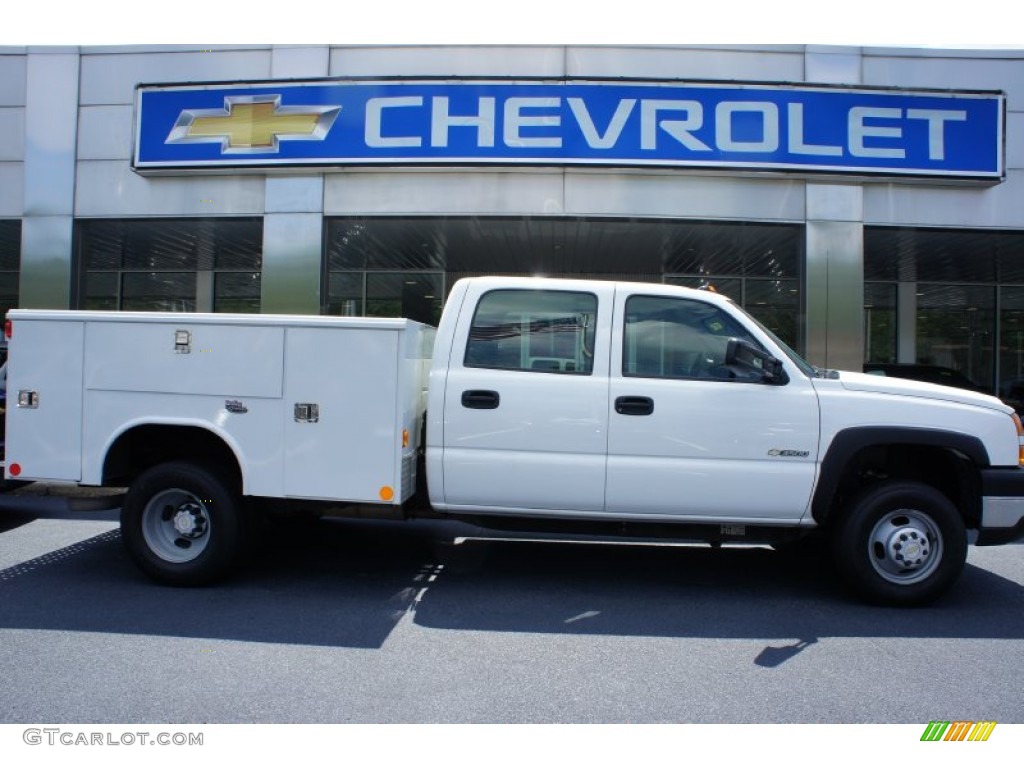 2007 Silverado 3500HD Classic LT Crew Cab Chassis - Summit White / Dark Charcoal photo #1