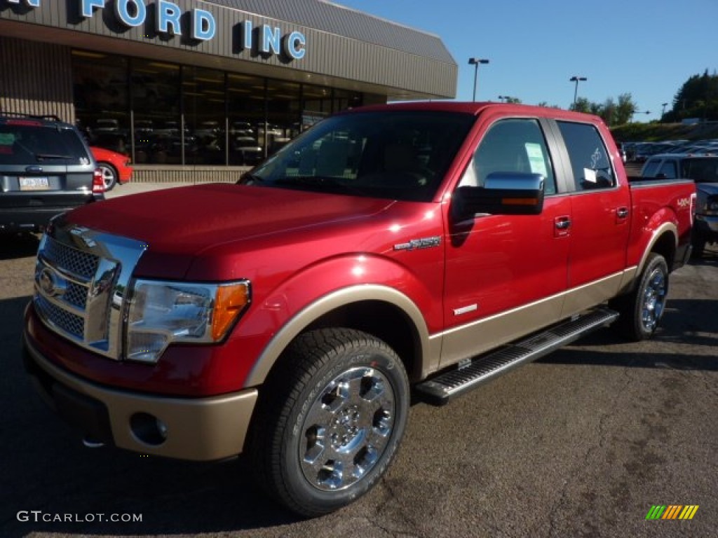 2011 F150 Lariat SuperCrew 4x4 - Red Candy Metallic / Pale Adobe photo #8