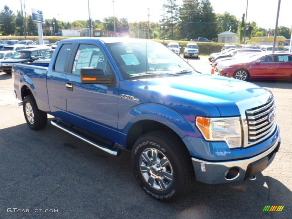 2011 F150 XLT SuperCab 4x4 - Blue Flame Metallic / Steel Gray photo #6