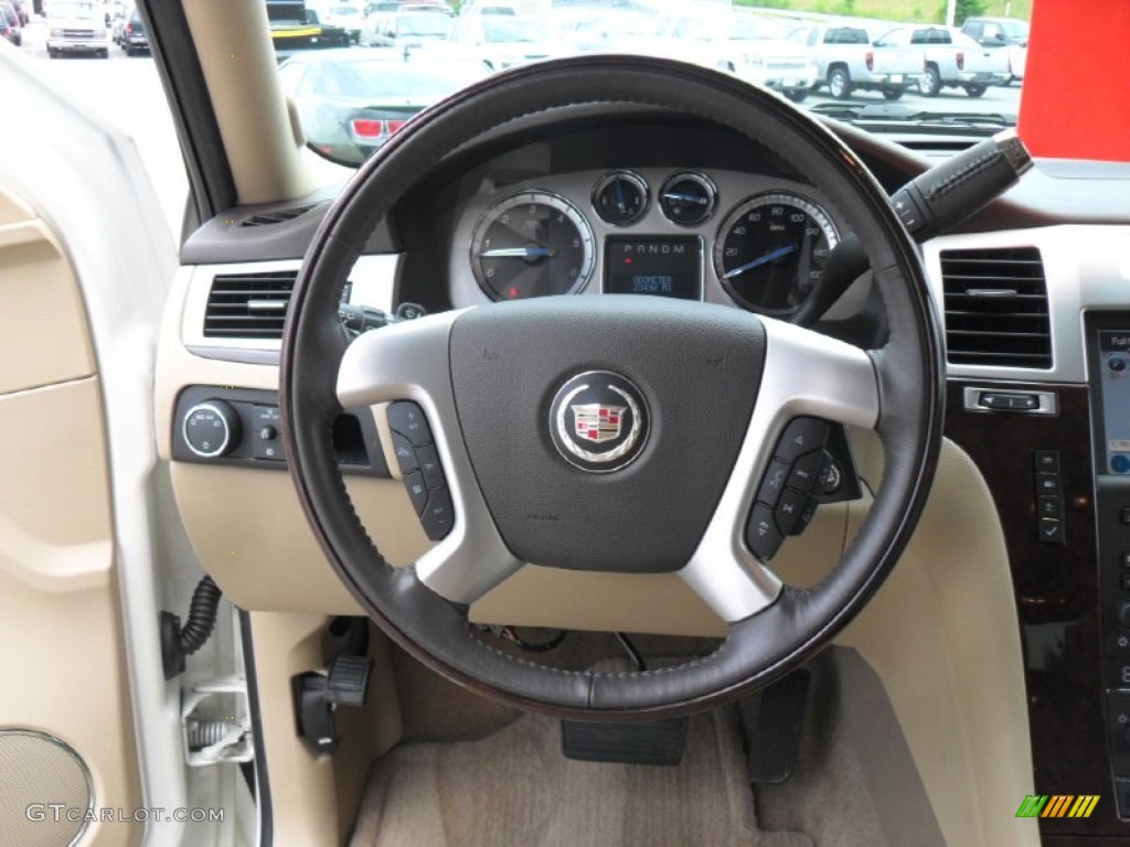 2010 Cadillac Escalade ESV Luxury AWD Cashmere/Cocoa Steering Wheel Photo #52966671