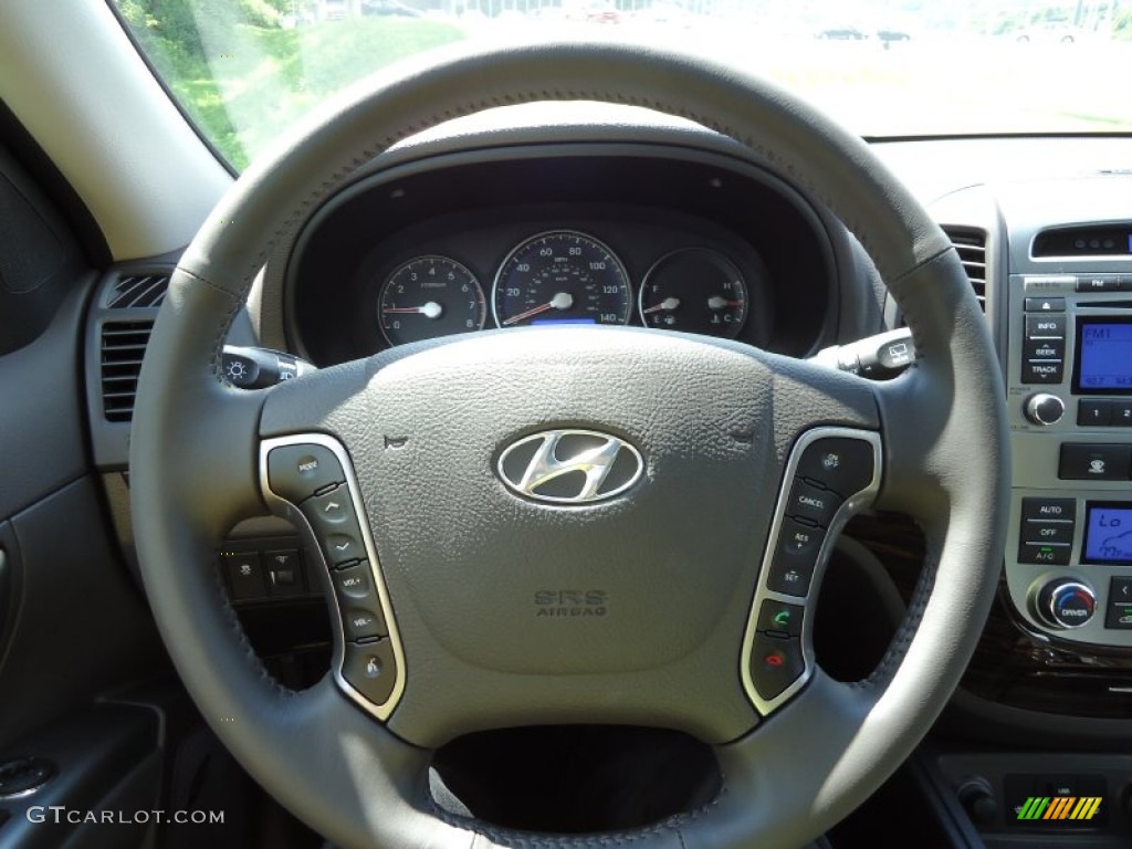 2011 Hyundai Santa Fe Limited Cocoa Black Steering Wheel Photo #52968181