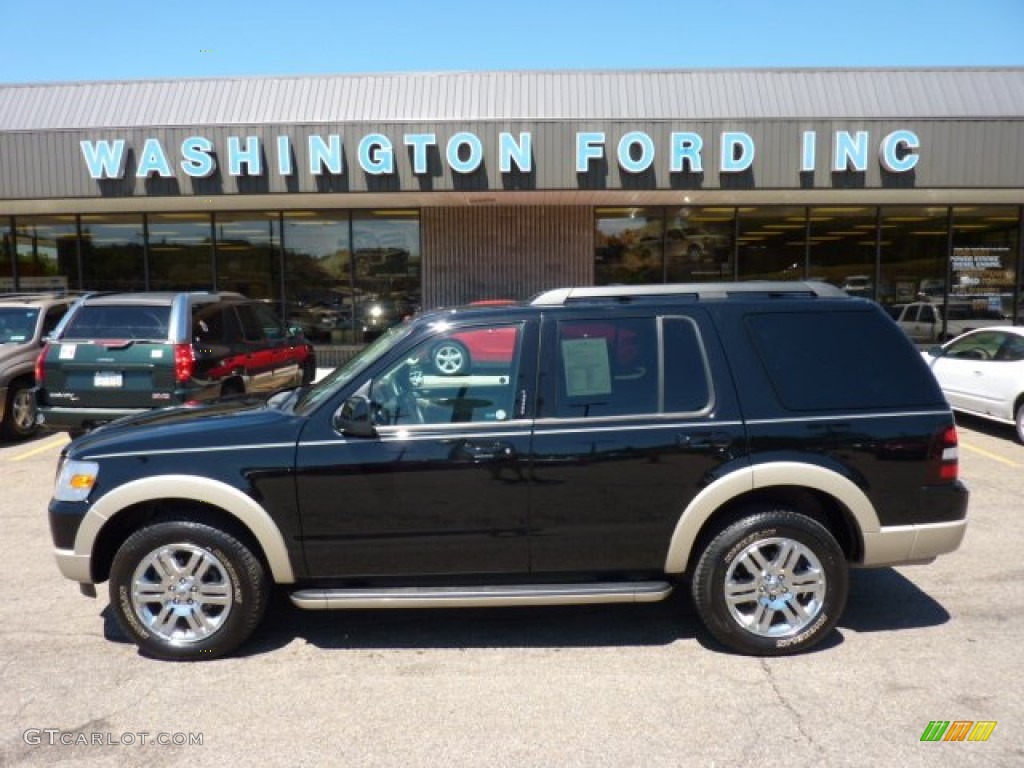 2010 Explorer Eddie Bauer 4x4 - Black Pearl Slate Metallic / Black/Camel photo #1