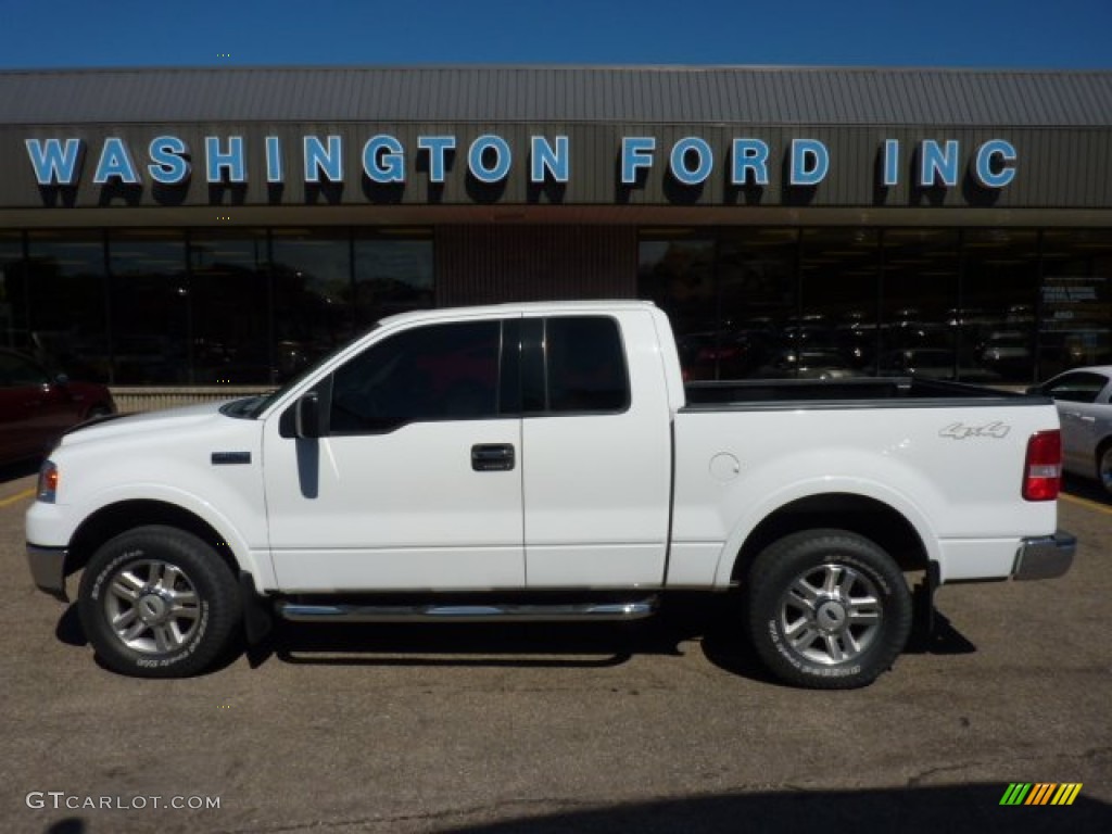 2004 F150 Lariat SuperCab 4x4 - Oxford White / Tan photo #1