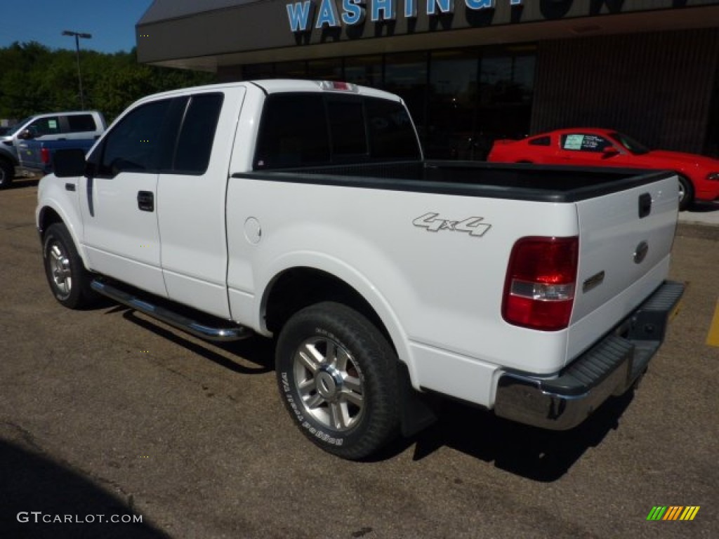 2004 F150 Lariat SuperCab 4x4 - Oxford White / Tan photo #2
