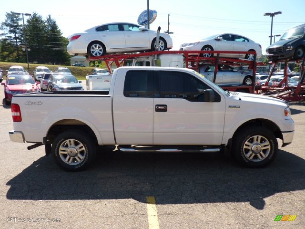 2004 F150 Lariat SuperCab 4x4 - Oxford White / Tan photo #5