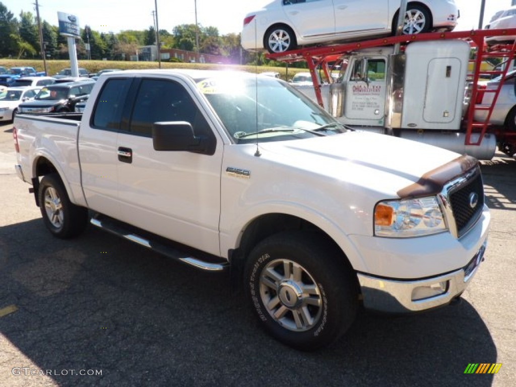 2004 F150 Lariat SuperCab 4x4 - Oxford White / Tan photo #6