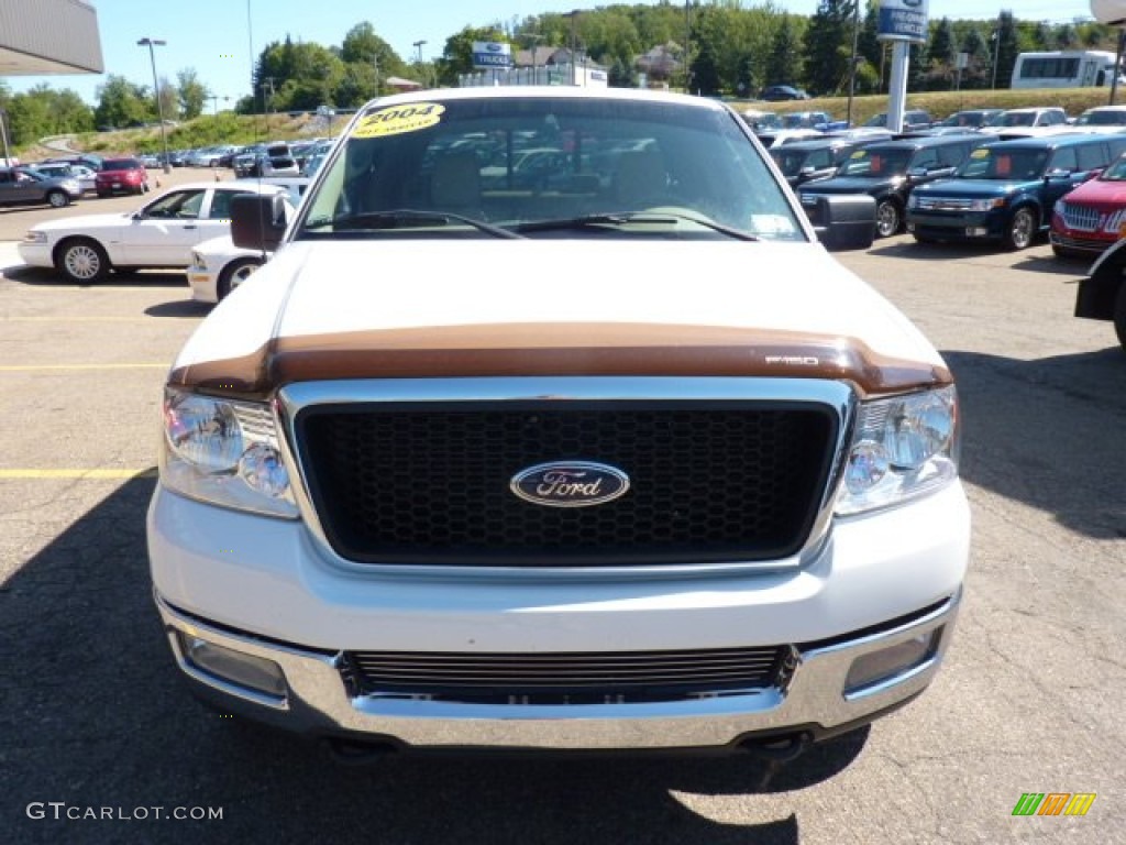 2004 F150 Lariat SuperCab 4x4 - Oxford White / Tan photo #7