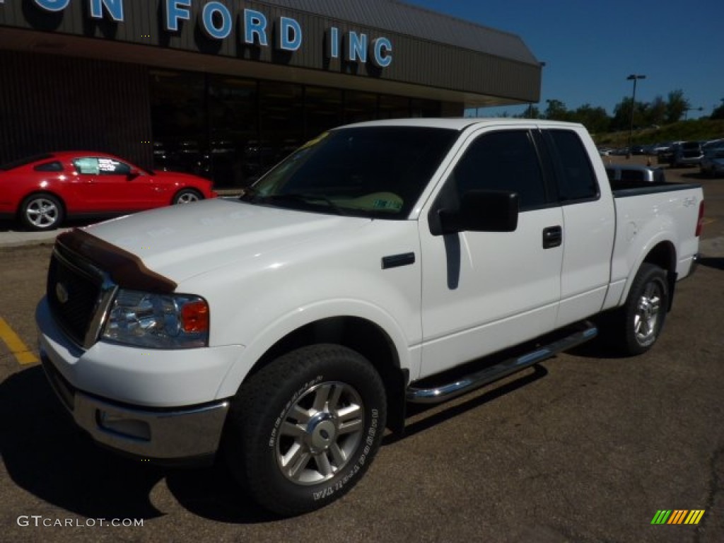 2004 F150 Lariat SuperCab 4x4 - Oxford White / Tan photo #8