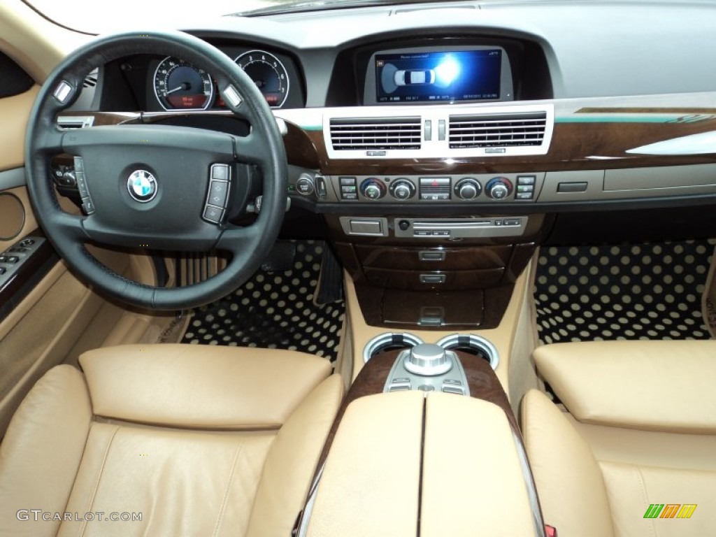2008 BMW 7 Series 750i Sedan Beige Dashboard Photo #52971067