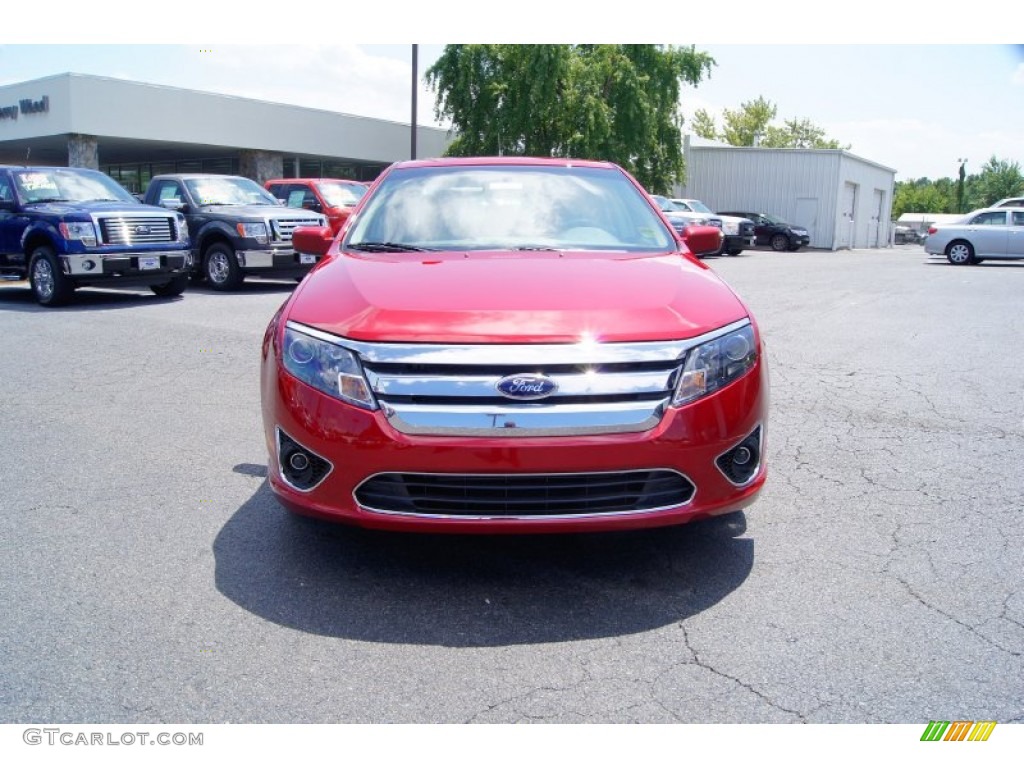 2012 Fusion SE - Red Candy Metallic / Charcoal Black photo #7