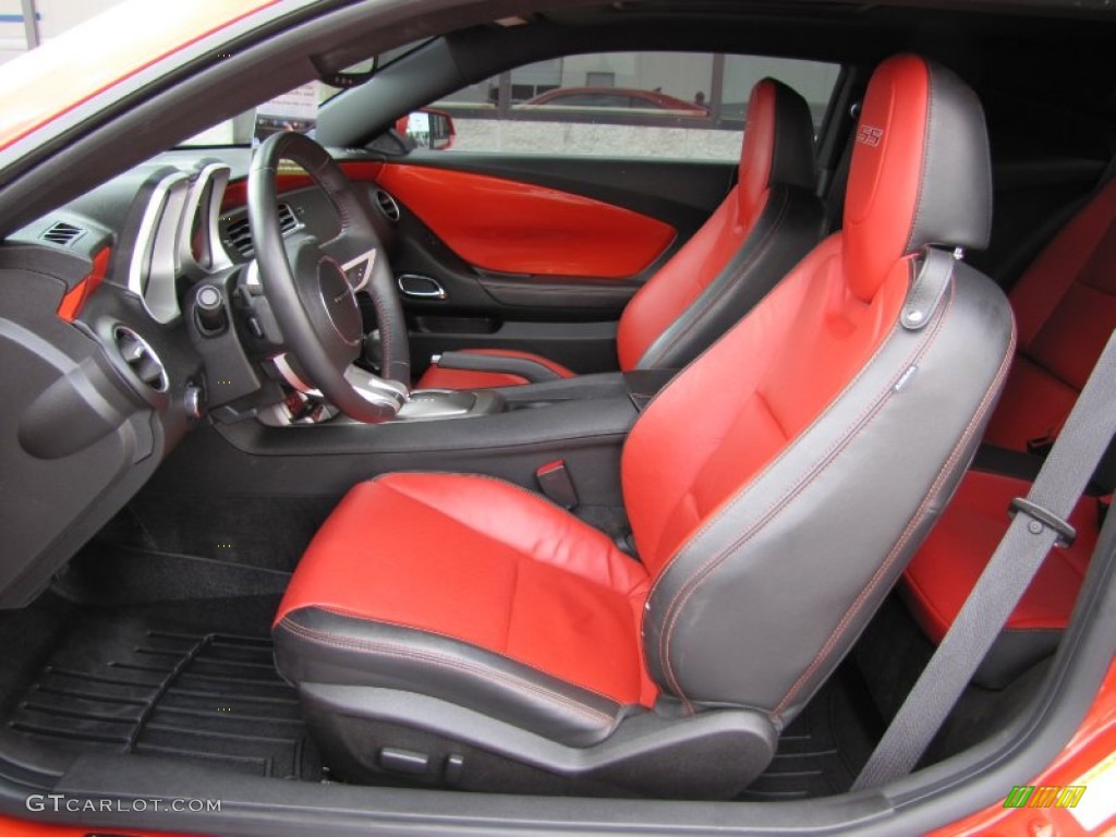 Black/Inferno Orange Interior 2010 Chevrolet Camaro SS/RS Coupe Photo #52972681