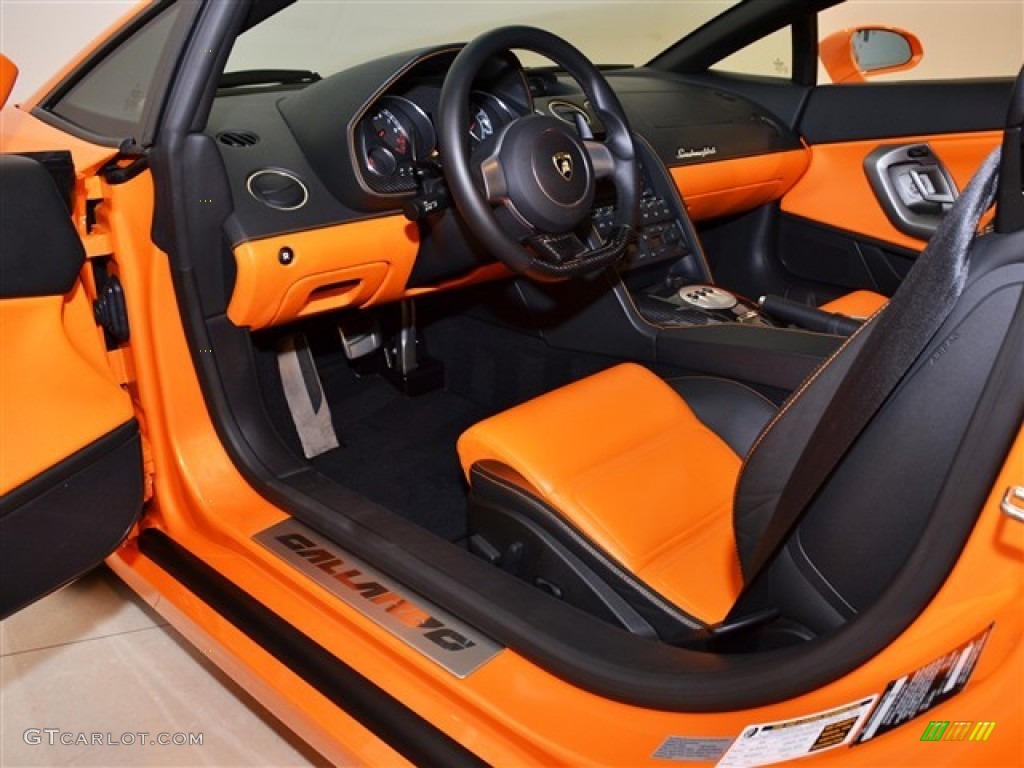 Nero Perseus/Orange Interior 2008 Lamborghini Gallardo Coupe Photo #52973443