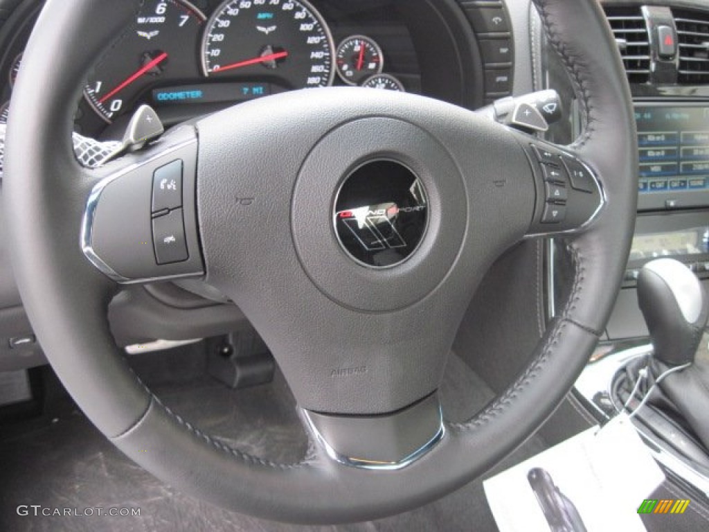 2012 Chevrolet Corvette Grand Sport Coupe Ebony Steering Wheel Photo #52975933