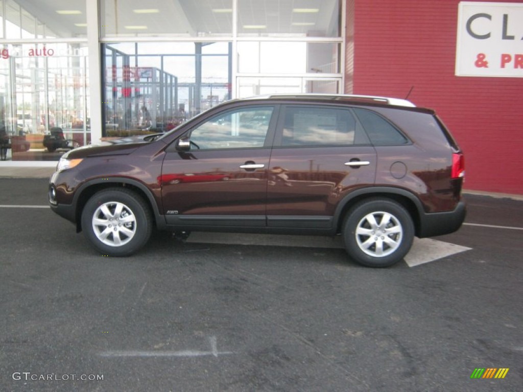 2012 Sorento LX AWD - Dark Cherry / Black photo #2