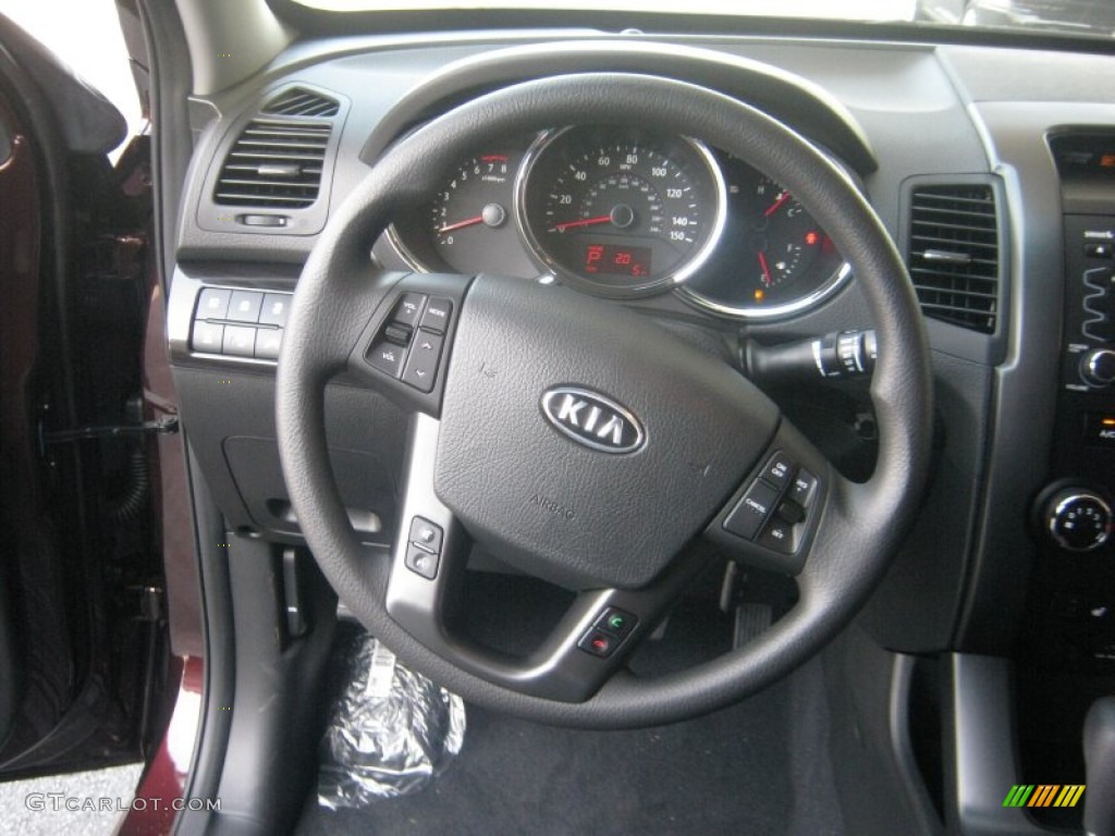 2012 Kia Sorento LX AWD Black Steering Wheel Photo #52977888