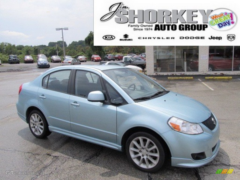 2009 SX4 Touring Sport Sedan - Vapor Blue Metallic / Black photo #1