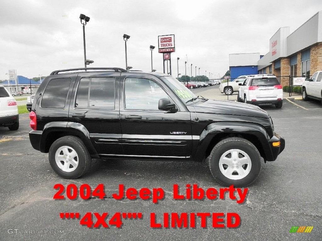 2004 Liberty Limited 4x4 - Black Clearcoat / Light Taupe/Dark Slate Gray photo #1