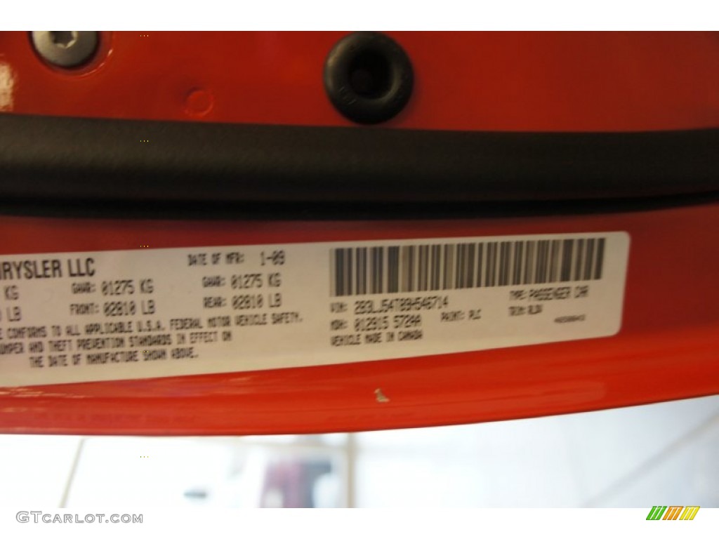 2009 Challenger Color Code PLC for HEMI Orange Photo #52997479