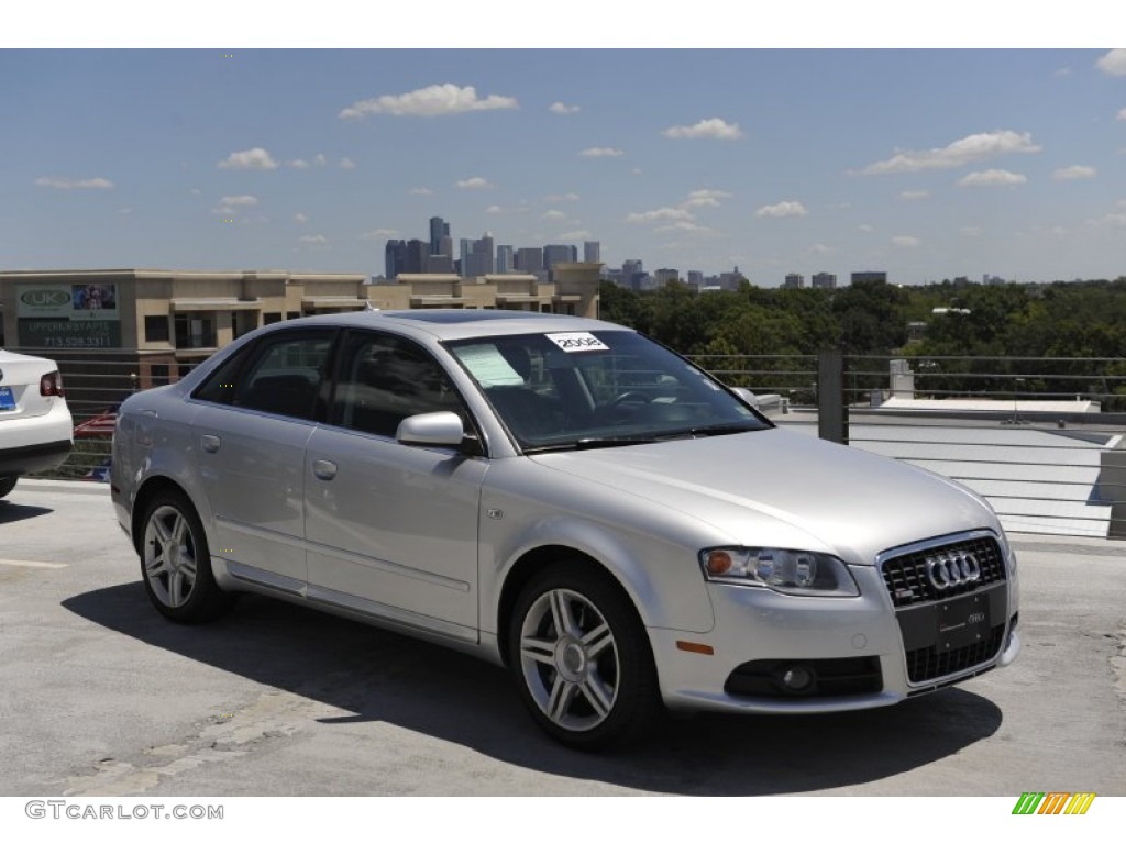 2008 A4 2.0T Sedan - Light Silver Metallic / Black photo #1