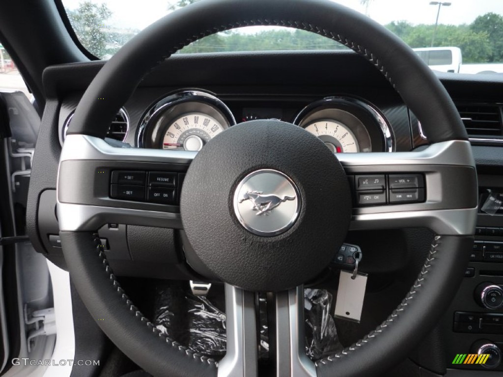 2012 Ford Mustang C/S California Special Coupe Charcoal Black/Carbon Black Steering Wheel Photo #53004031