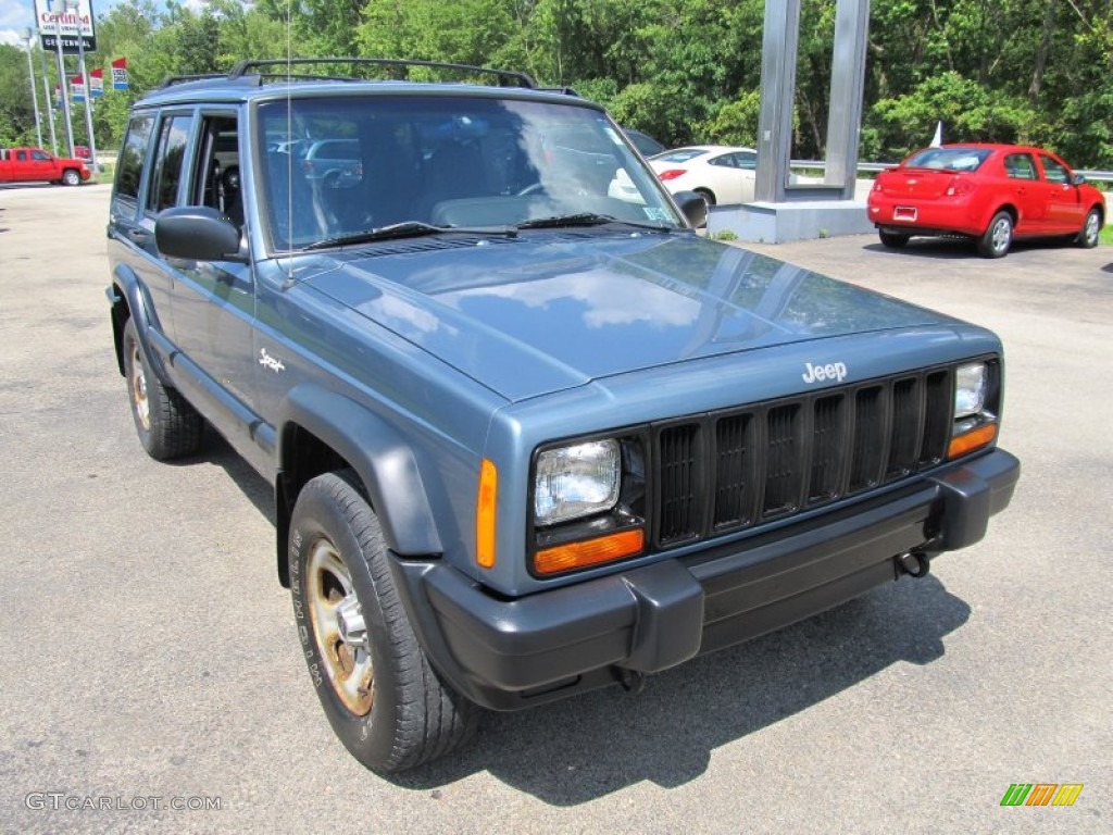 1998 Cherokee Sport 4x4 - Gunmetal Pearl / Mist Gray photo #5