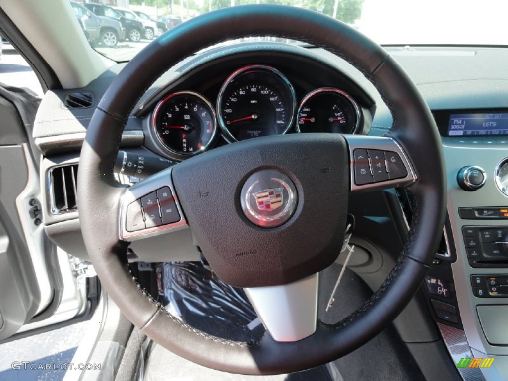 2012 Cadillac CTS 3.0 Sedan Ebony/Ebony Steering Wheel Photo #53007590