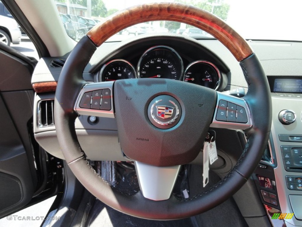 2012 Cadillac CTS 3.0 Sedan Ebony/Ebony Steering Wheel Photo #53007881