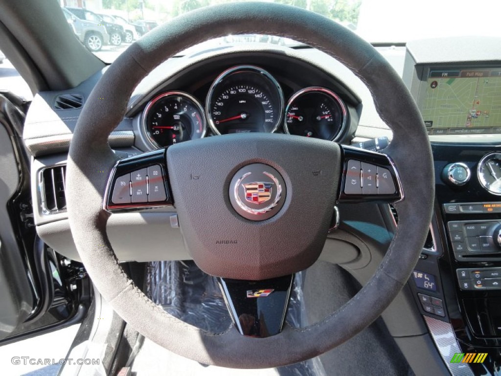 2012 Cadillac CTS -V Coupe Ebony/Ebony Steering Wheel Photo #53008241