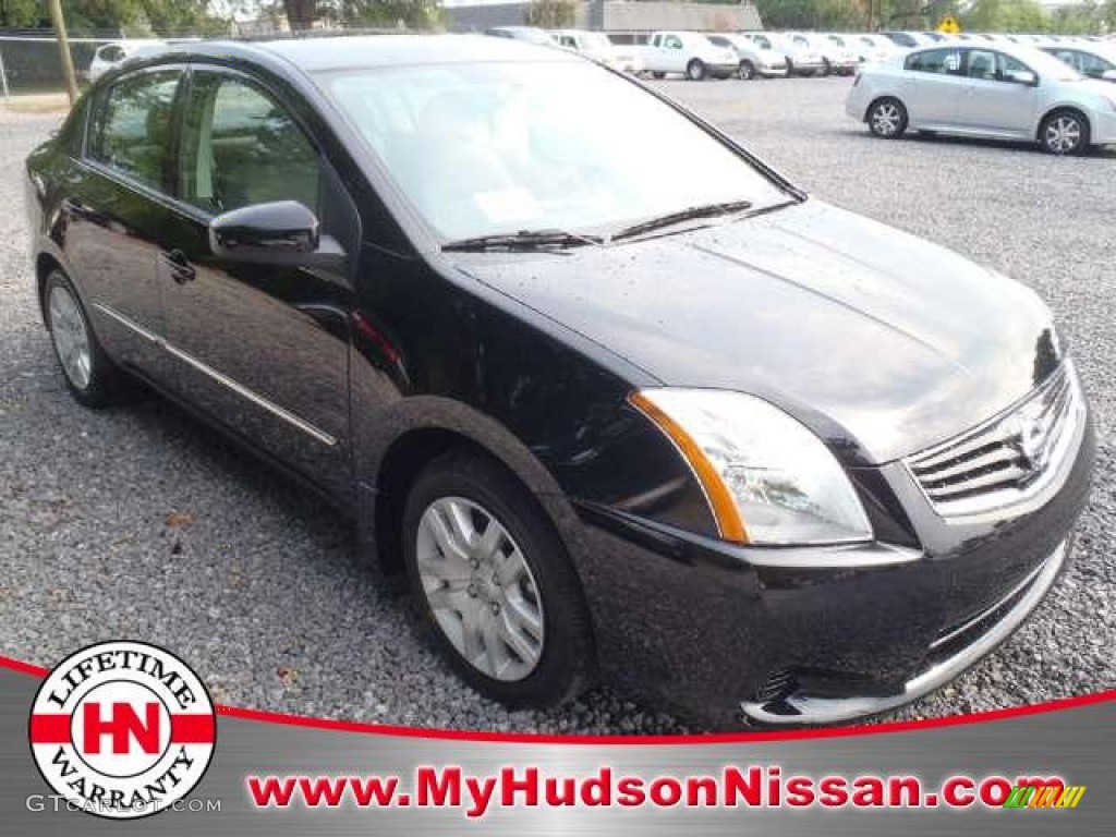2012 Sentra 2.0 S - Super Black / Charcoal photo #1